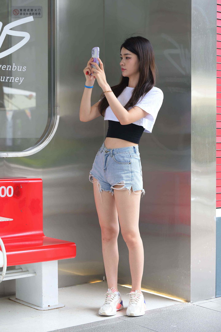 图片[2]-QB1933 热裤-浅蓝 套图820张-神兽街拍